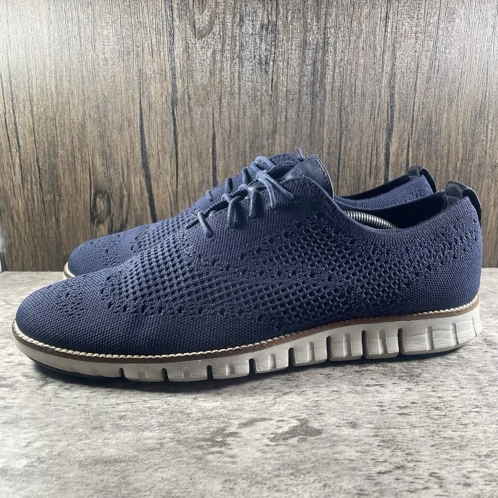 Cole Haan Zerogrand Stitchlite Men's 13 M Wingtip Oxford Marine Blue C32149 - Picture 4 of 10